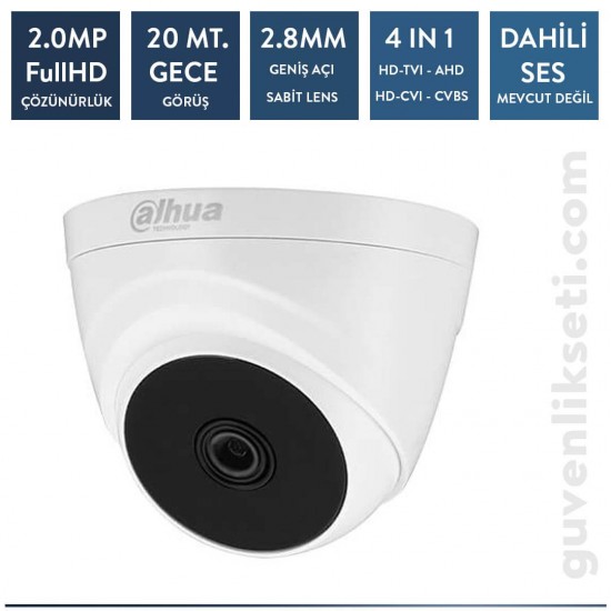 DAHUA HAC-T1A21P-0280B 2MP HDCVI IR Dome Kamera
